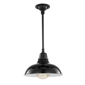 Jasper 12.25" Farmhouse Industrial Indoor/Outdoor Iron LED Pendant